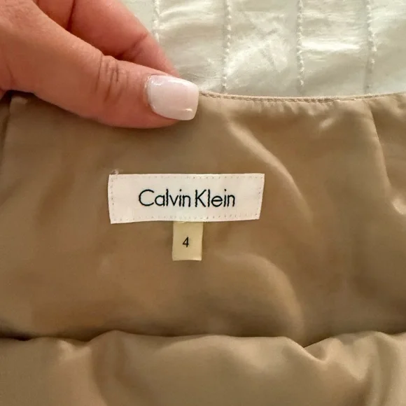 Calvin Klein Women's Tan A-Line Midi Skirt Size 4 - Picture 3 of 7